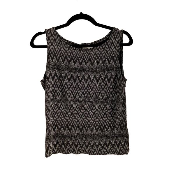 Vintage Fashion Bug Stretchy Metallic Tank Top - Size L - Picture 1 of 6